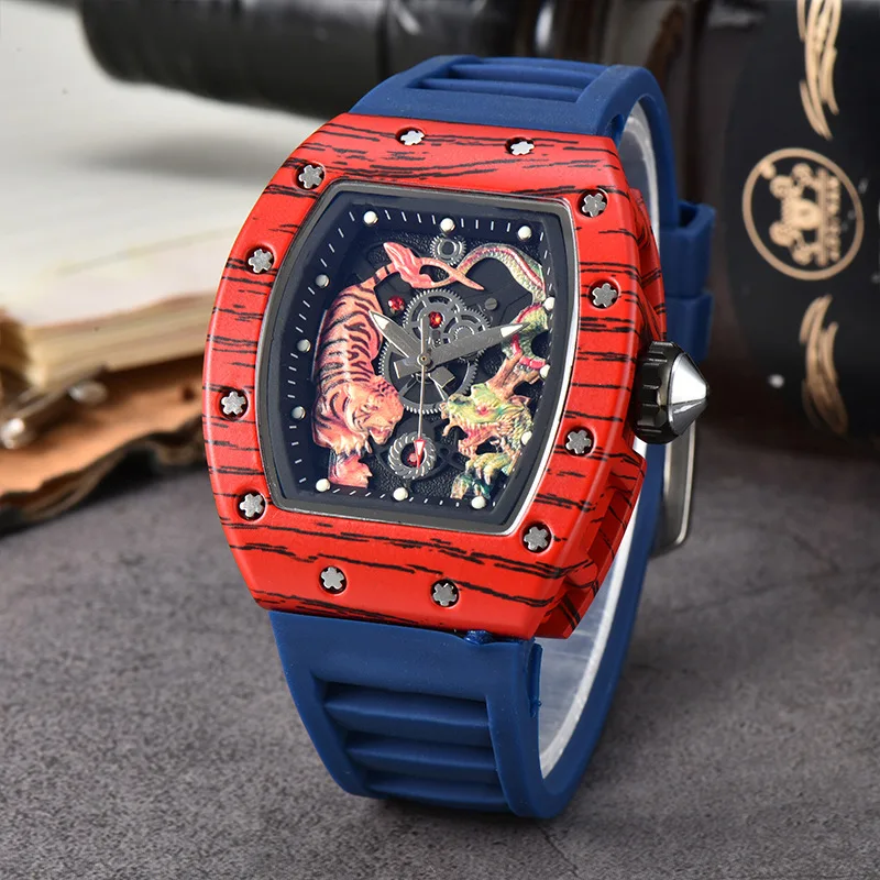 Men\'s Watch Richard Luxury Brand Designer Men Quartz Watches Fashion Tiger Dragon Watch