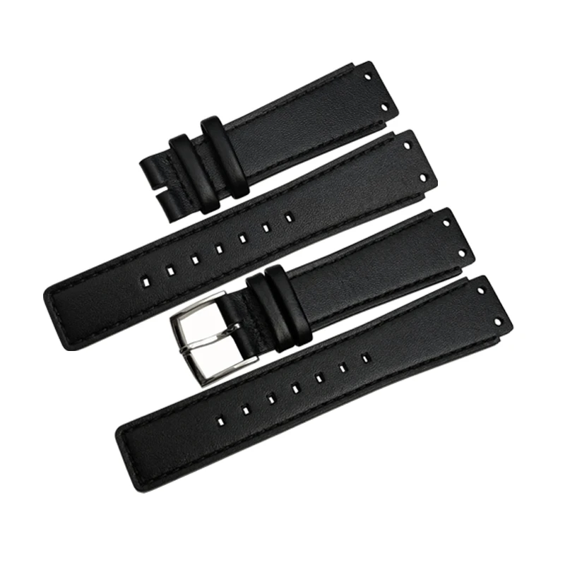 Replacement Ck Watch Strap Is Only Suitable for K4A211C3/K4A211C6, Made of First-Layer Cowhide with a Special Convex Interface, Men's Genuine Leather Black Strap with Pin Buckle