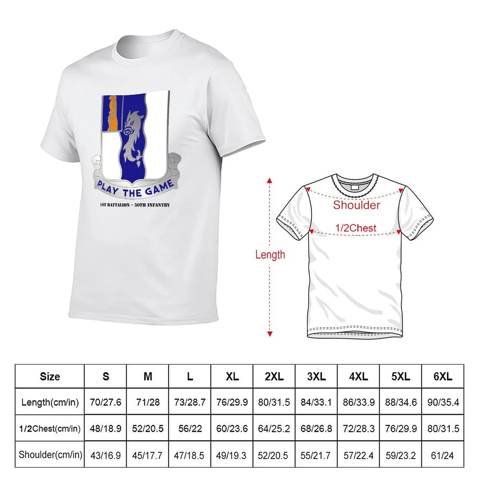 1ST BATTALION, 50TH INFANTRY T-Shirt funny meme t-shirts vintage anime shirt slim fit t shirts for men