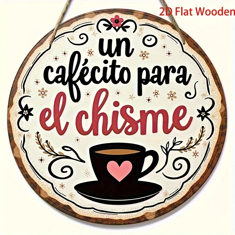 2D Flat - Premium Wooden Coffee And Gossip Wall Sign 