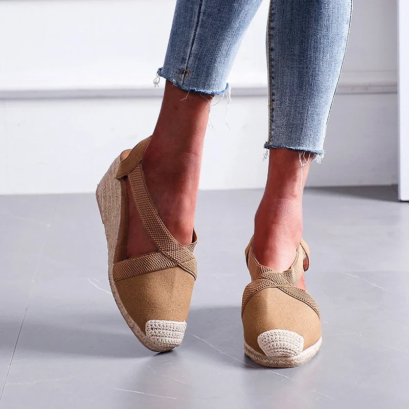 Summer Platform Sandals 2024 Fashion Women Strap Gladiator Sandal Wedges Shoes Casual Woman Peep Toe espadrille