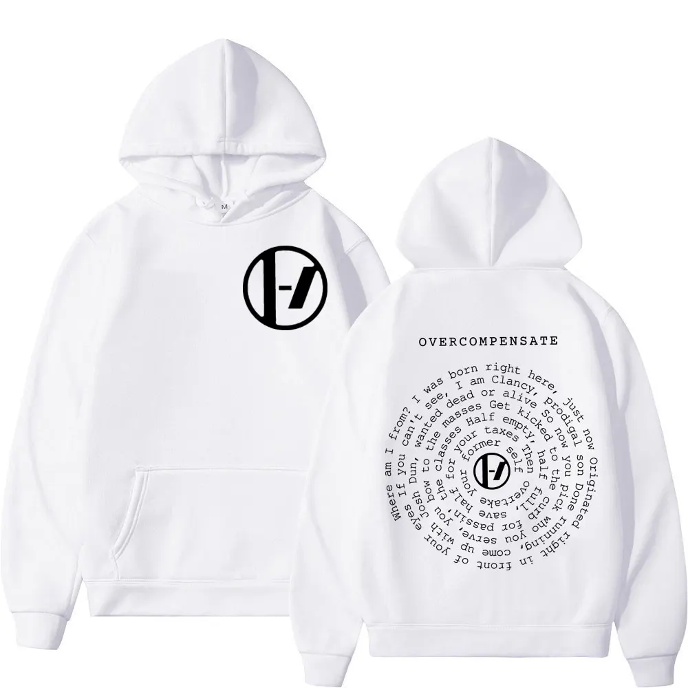 Twenty One Pilots Overcompensate Print Hoodie Men Women Rock Hip Hop Oversized Pullovers Fashion Casual Long Sleeve Sweatshirt