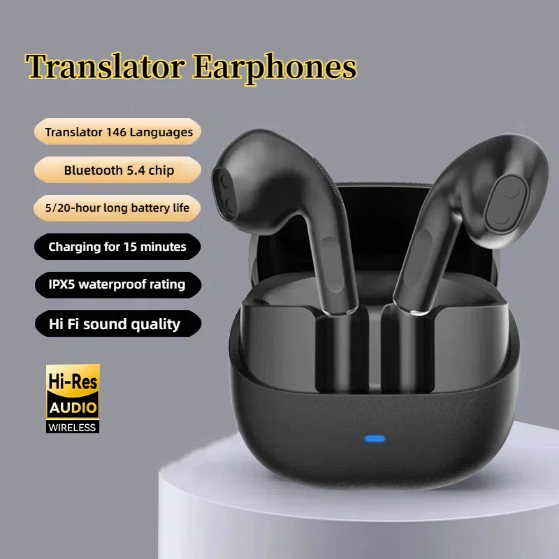 

Translator Earphones Online Translator APP 146 Languages IPXS Waterproof Bluetooth 5.4Long Standby Real-time Language Translator