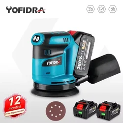 5 Inch Electric Sander Polisher 3Gears Cordless Handheld Rechargeable Orbital Wood Metal Polishing Machine For Makita 18VBattery