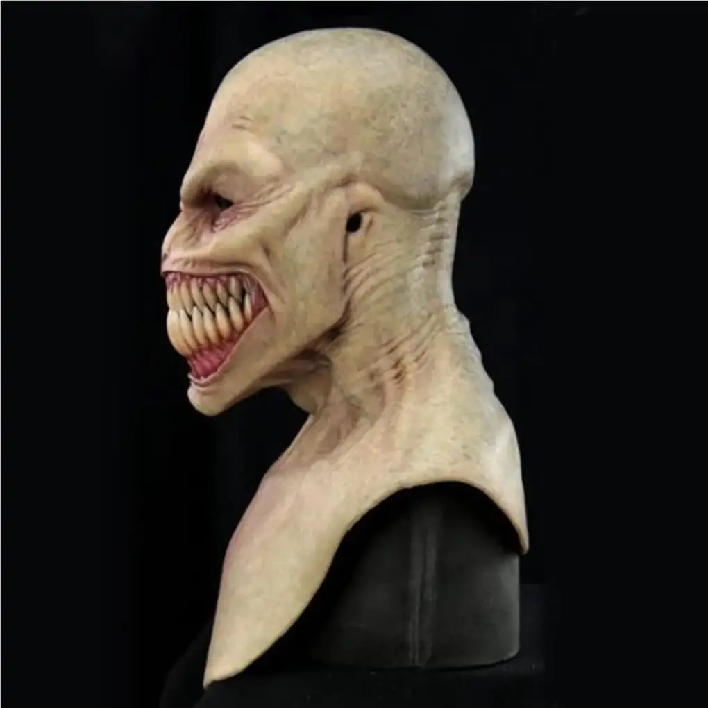 Face Cover Devil Terror Creepy Gagtooth Halloween Costumes Scary Long Realistic Facial Covers Horror Shield Party Supplies