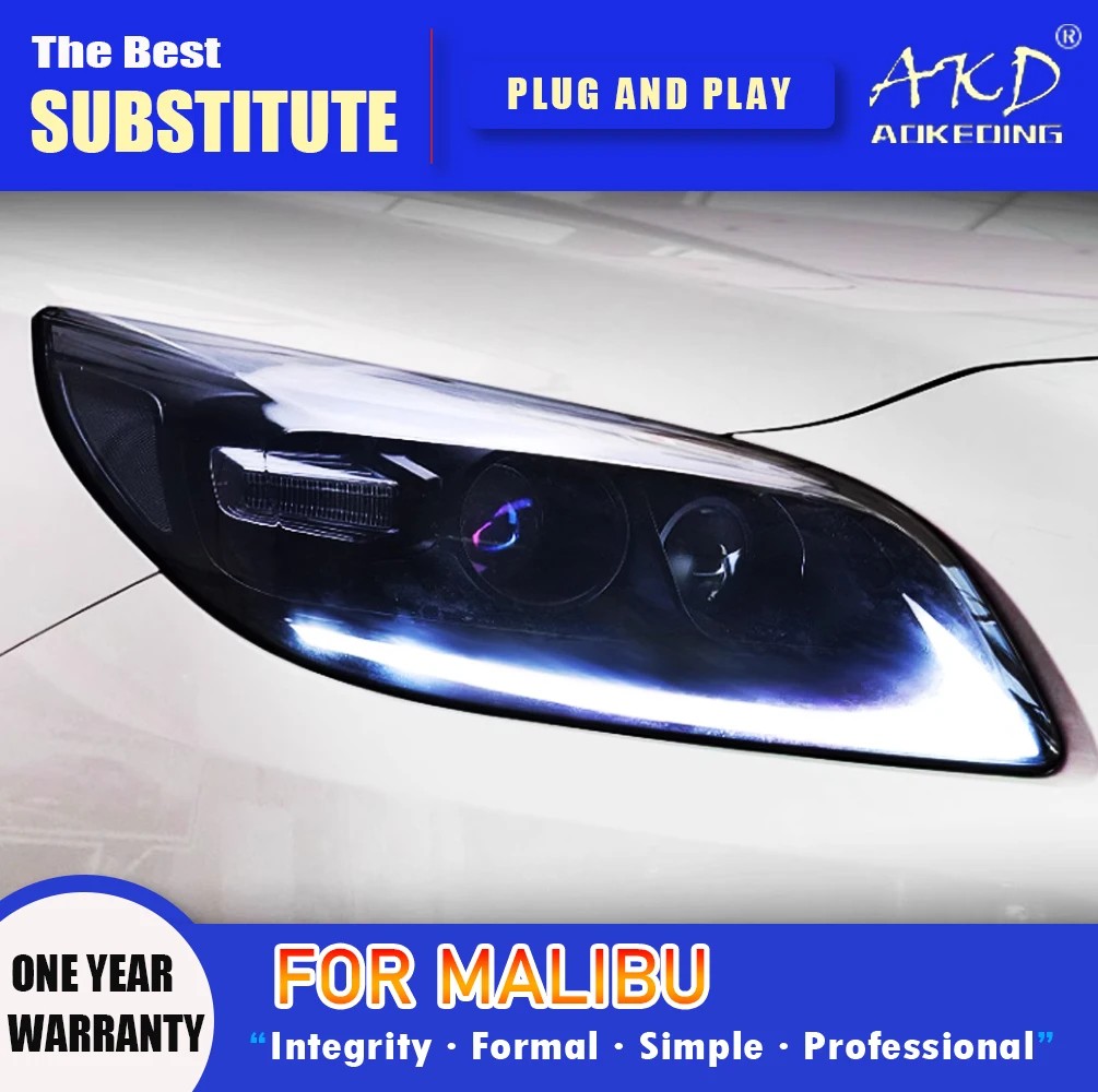 

AKD Head Lamp for Chevrolet Malibu LED Headlight 2012-2016 Headlights Malibu DRL Turn Signal High Beam Angel Eye Projector Lens