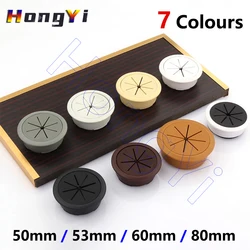 1Pcs Desk Wire Organizer Cable Hole Cover ABS+Rubber Cord Grommets 50mm/53mm/60mm/80mm for Office Furniture Cable Passing