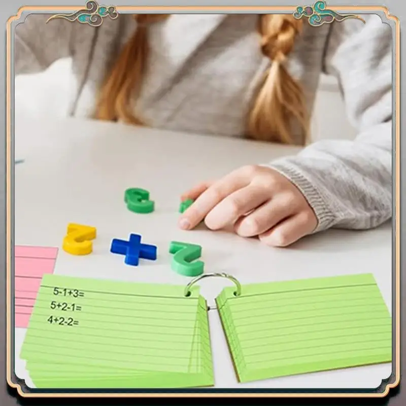 Durable 600 PCS Index Cards 3X5 Inches Colored Flash Cards With Ring, Punched Lined Flash Cards Ruled Index Cards