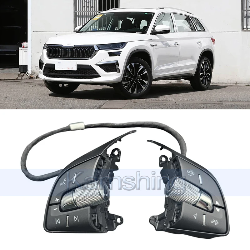Kamshing Car Multi-Function Steering Wheel Switch Buttons For Skoda Octavia Pro Kodiaq Karoq Steering Wheel Switch