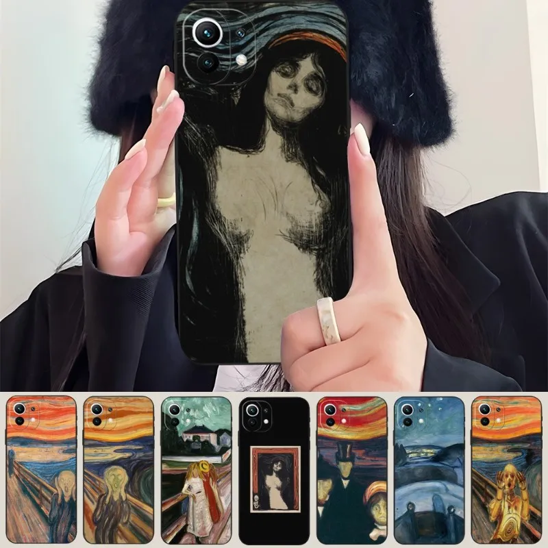 Munch Vintage Oil Painting Fine Art Phone Case 2023 Hot For Redmi Note 10 10S 11 9S 8T 11S 7 8 8A 9 9A 9C 9T 10 10X Black