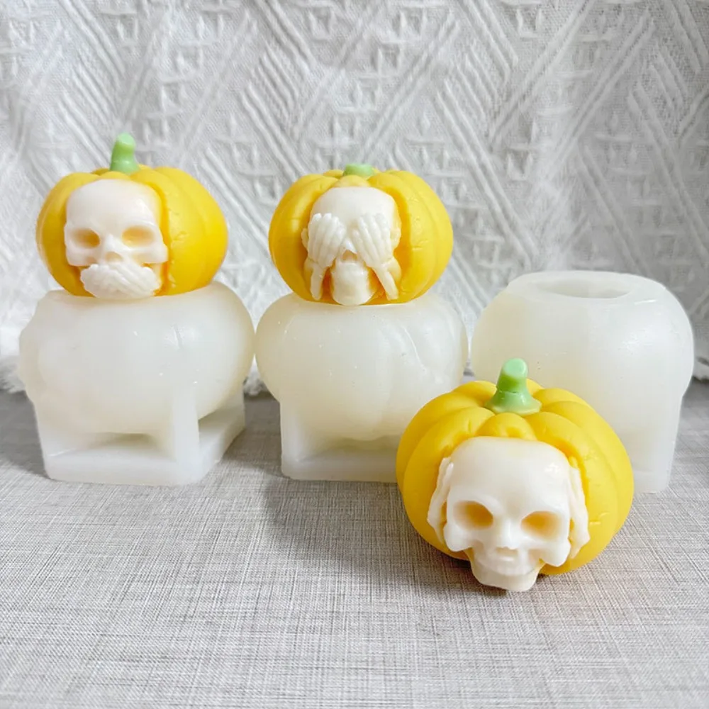 

Хэллоуин Скелет Тыква Ароматическая Свеча Силиконовая Форма Не Слушайте Не Часы Не Скажем Череп Пластиковая Смола Форма Готический Декор