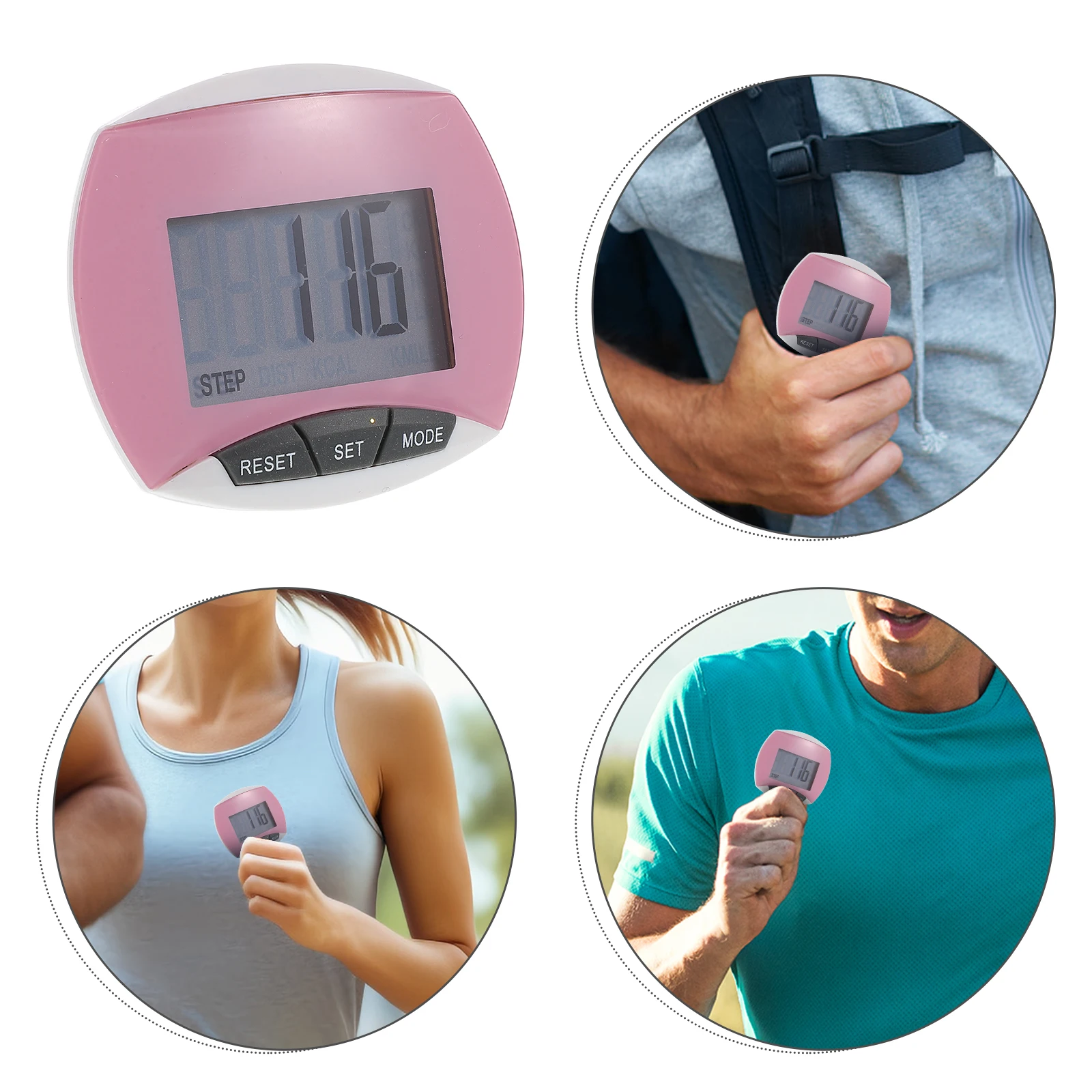 

Electronic Pedometer Counter for Pedometer Basic Walking Outdoor Sports Multifunctional Pink Lightweight Portable