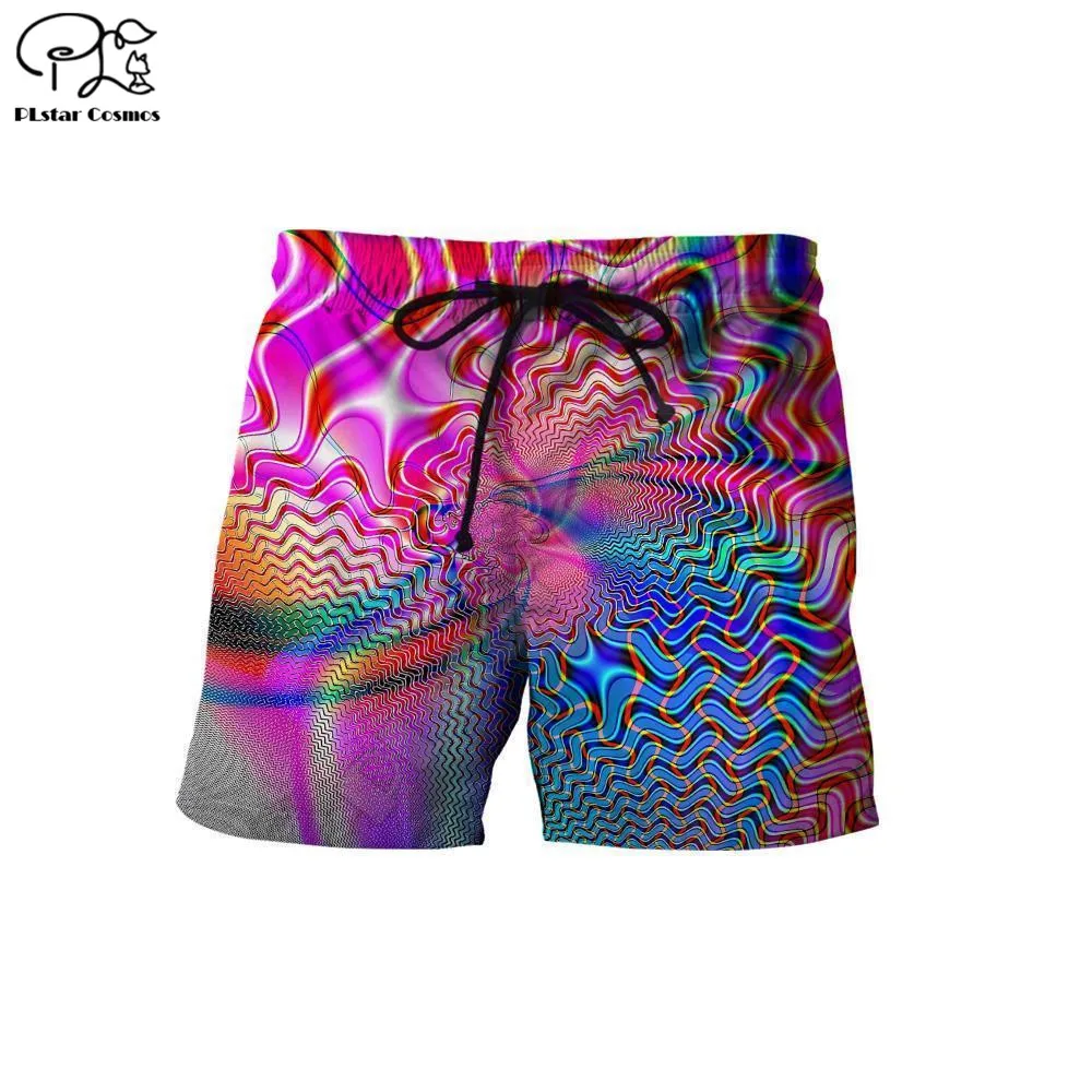 PLstar Cosmos Amazing Guitar Hippie Beach Shorts 3D Printed Summer Casual Men Shorts Loose Quick Drying shorts