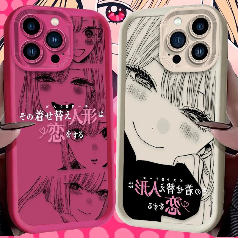 

Чехол для телефона Anime Cute Kitagawa Marin для iPhone 16E 16 15 14 13 12 11 Pro Max X XS X S Max XR SE 2020 7 8 Plus Silicone Funda