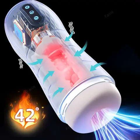 Automatic Sucking Sex Toy Male Masturbator Cup Vibration Blowjob Machine Heating Masturbation Adult for Men Masturbate Supplies