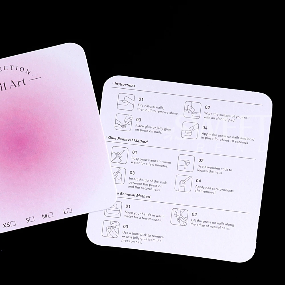 20/30/50/100 Uds. Tarjeta de exhibición de Arte de uñas de 6,5x6,5 cm, tablero de tarjeta de embalaje para uñas a presión, tarjeta de paquete de decoración de exhibición de uñas postizas para manicura