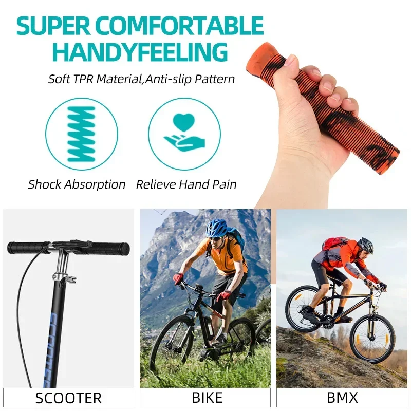 165mm Rubber Bicycle Grips Extended Bike Cuffs Soft Shock-absorbing Bike Handlebar Handles Covers for Fixed Gear / Scooter Parts image 6