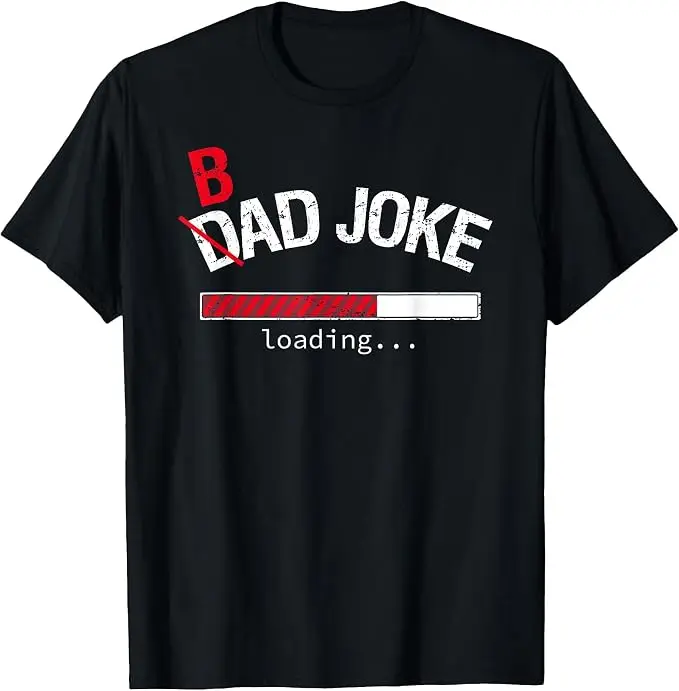 Lustiges T-Shirt mit dem Text „Bad Joke/Dad Joke Loading“ für Papa und Männer, Y2k Persönlichkeits-Mode, weiches Baumwoll-T-Shirt mit Spruch, Kurzarm-Oberteil – Detail 14