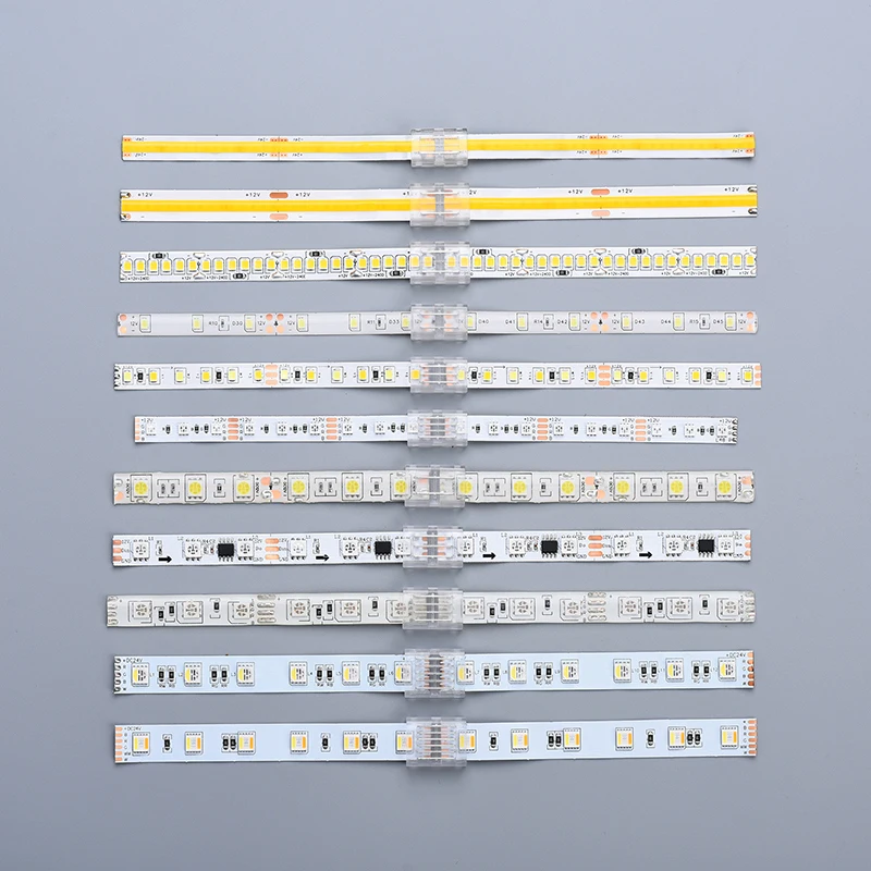 COB LED Strip Connector Fast Connectors For 2 4 Pin 8/10MM SMD COB 5050 2835 Single Color LED Tape Solderless Mini Buckl Wire