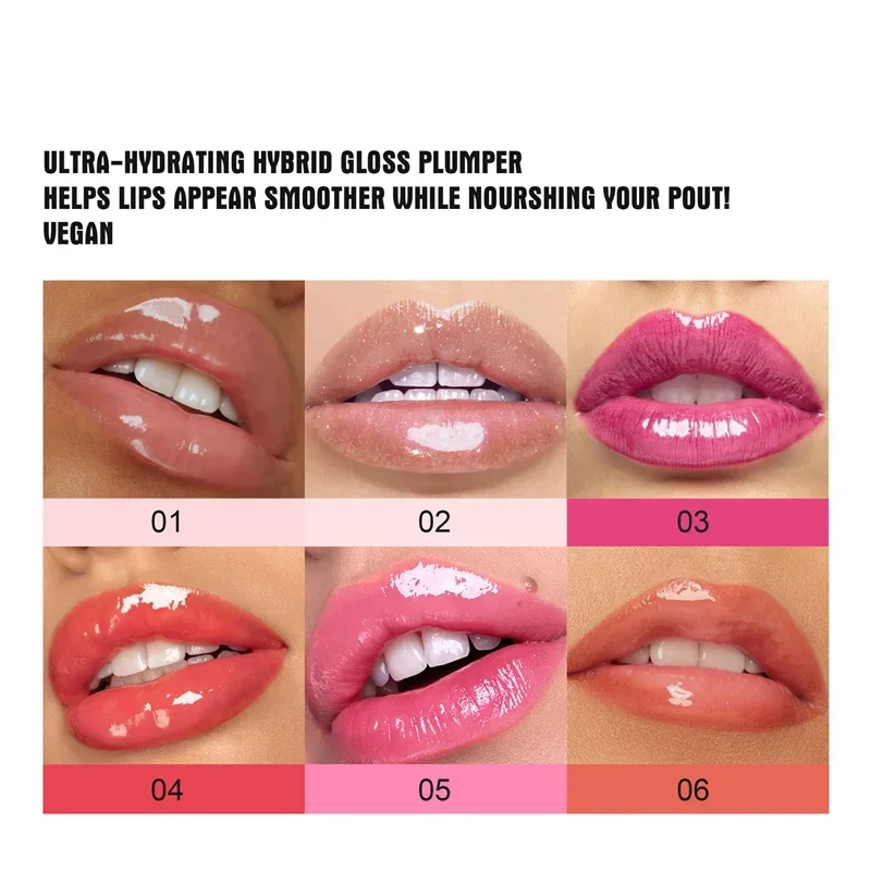 Lip Plumping Gloss Repair Jelly Batom, reduzir linhas finas, hidratante de longa duração, bálsamo labial sexy, maquiagem, 6 cores, 5ml