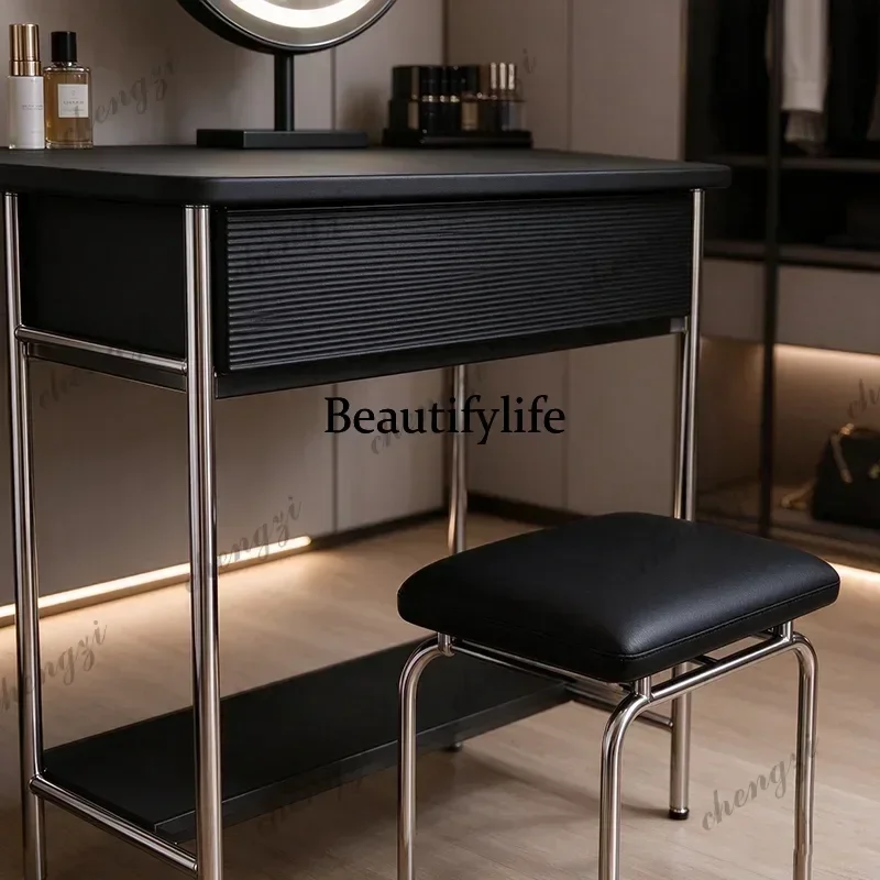 French American Vanity Table European Mid Century Bedroom Luxury Vanity Table Japanese Aesthetic Coiffeuse Furniture Home