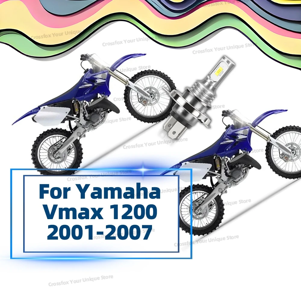 

1 шт. Hi Lo Beam Moto Light для Yamaha Vmax 1200 2001-2007 светодиодная лампа для фар мотоцикла H4 9003 безвентиляторная