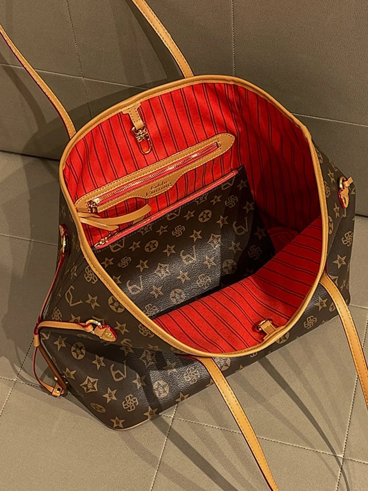 Luxury Tote Bag Women's Large Capacity Bag Hong Kong Spring Summer New Fashion Commuter Bag Single Shoulder Bag Big Bag