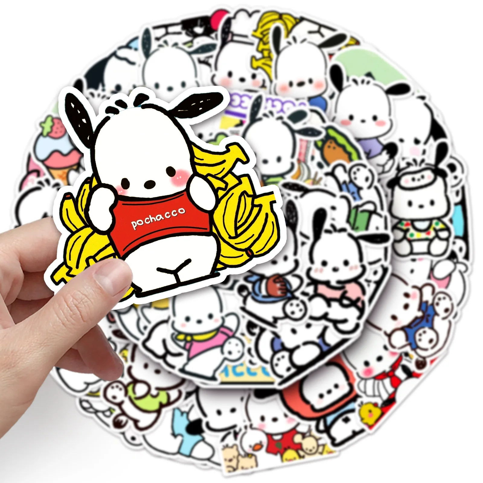 50 Stks/set Sanrio Serie Hoge Kwaliteit Pochacco Stickers Kawaii Pochacco Cartoon Decoratie Diy Hand Account Dagboek Stickers Geschenken