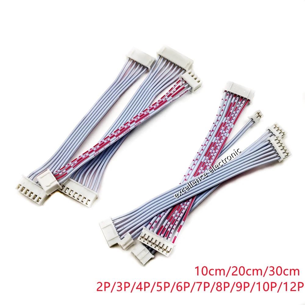 5PCS PH2.0 XH2.54 Flat Flexible Ribbon Cable Double Head Opposite Direction Wire Red White 10cm 20cm 30cm 2p 3p 4p 5p - 10P 12P