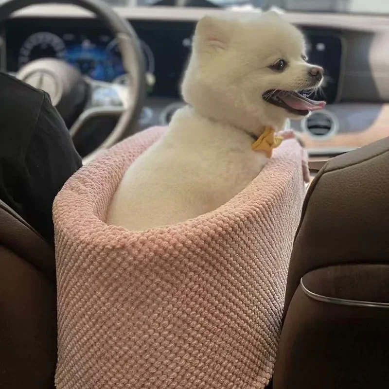 Portable Cat and Dog Travel Bed, Central Control, Car Safety,Transport, Carrier, Protector for Small Dog, Chihuahua, Teddy