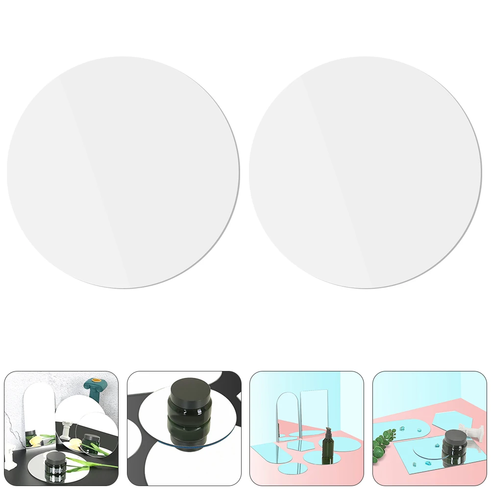 

2pcs Acrylic Mirror Round Product Photography Mirrors Photo For Cosmetics Food Jewelry Use Photography Mirrors