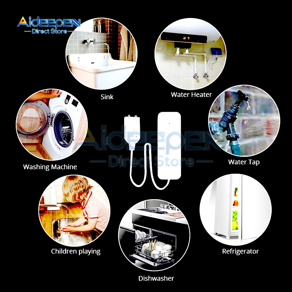 Tuya Home Alarm Water Leakage Alarm Independent WIFI/Zigbee Water Leak Sensor Detector Flood Alert Overflow Security System
