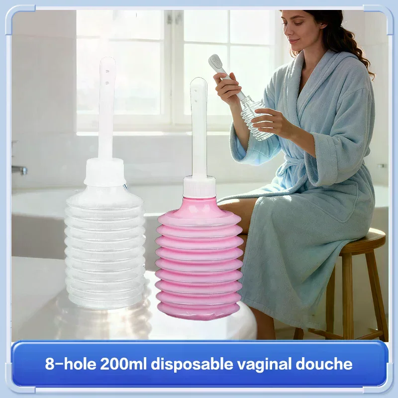 200ML 200ML 8Holes Pink Clear Disposable Vaginal Anal Douche Retractable Wash Cleaning Anus Clean Supplies Female Health Accessories - Aliexpress Deal