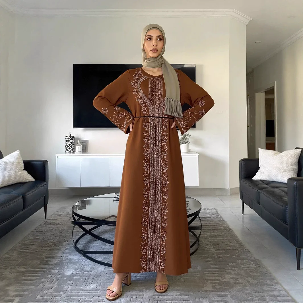 ラマダン サウジアラビア 中東 アラブ女性用ローブ 高級ファッション ホットダイヤモンド ドバイ ロングドレス ムスリム イスラム ドバイドレス