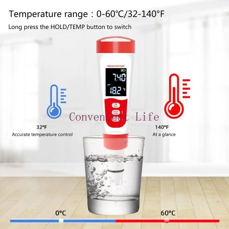 L1EE Máy Đo Độ Kỹ Thuật Số Máy Đo Độ Đa Năng 4 Trong 1 EC Đồng Hồ Đo Nhiệt Độ Kỹ Thuật Số Máy Kiểm Tra Chất Lượng