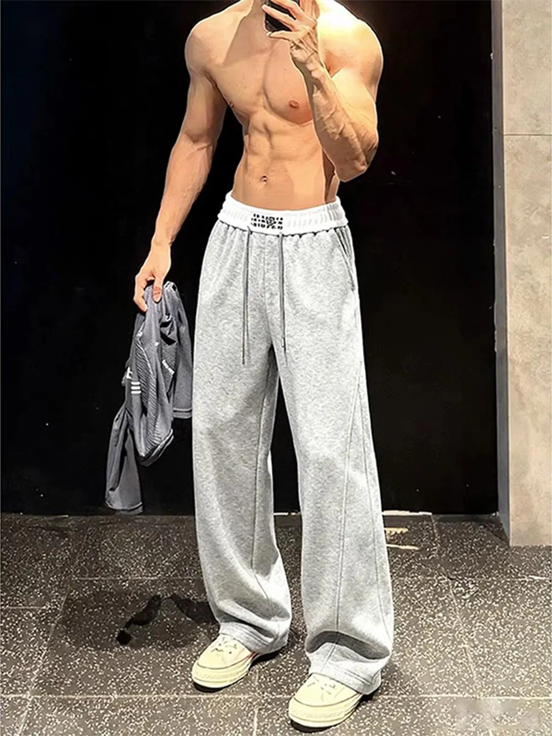 

Мужские спортивные брюки-джоггеры с вышивкой, прямые повседневные брюки в американском стиле, модные, весенние, от бренда Cleanfit