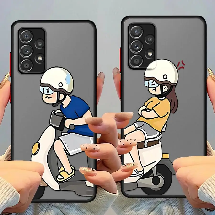 Funny Cute Couple Phone Case for Samsung Galaxy A31 A23 A36 A52 A71 A72 A32 A73 A56 A21 A25 A26 A22 Soft Cover