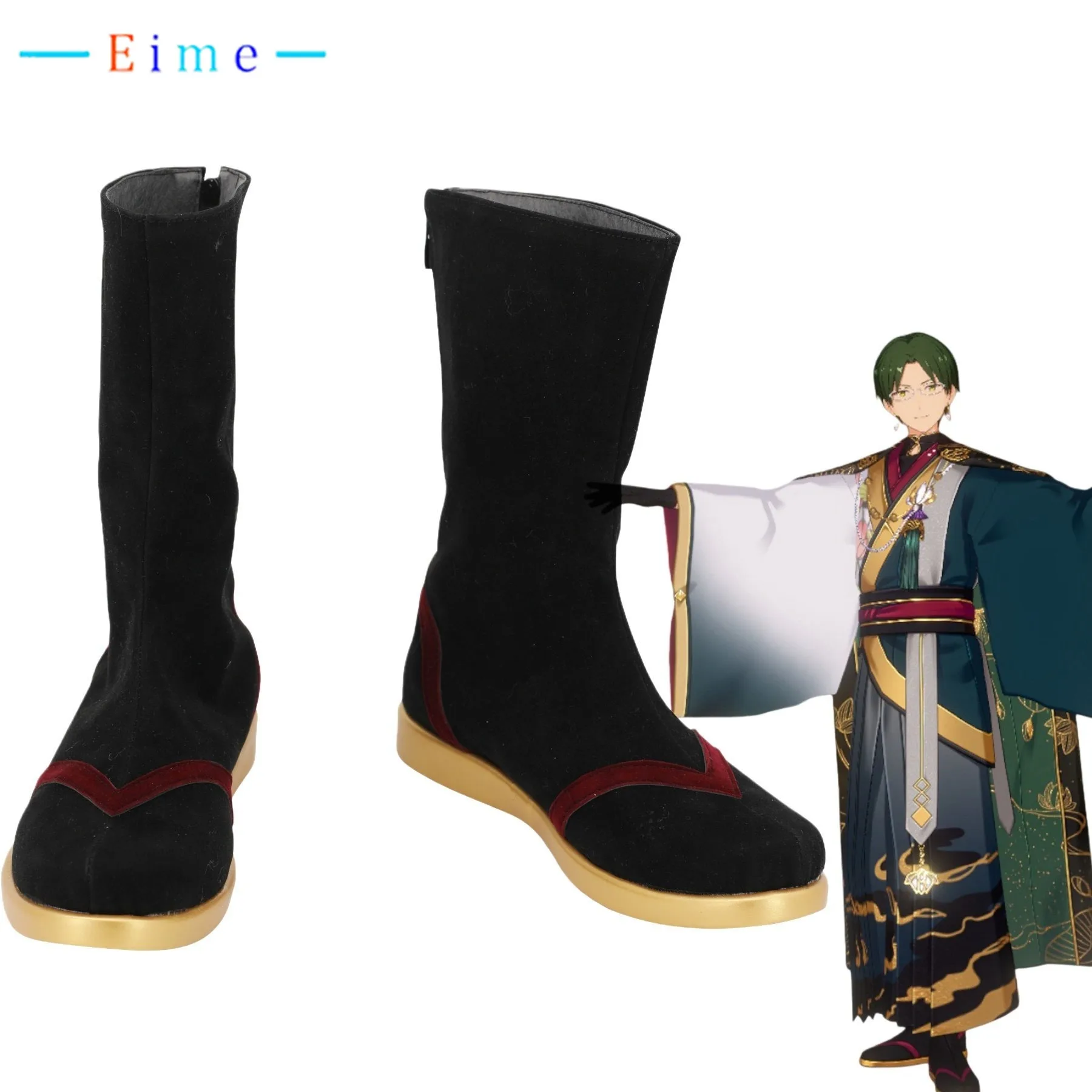 

Hasumi Keito Косплей Обувь Игровой ансамбль Звезды! Черные сапоги для косплея, обувь для Хэллоуина, индивидуальный заказ