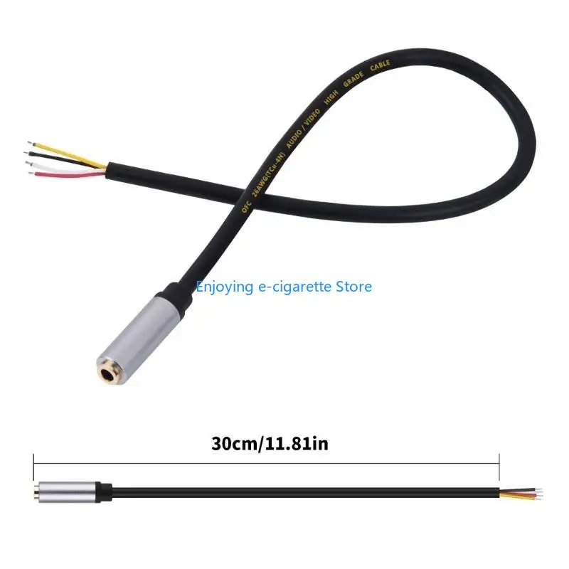 3,5-mm-Buchse auf TRRS-Stereo-Kabel mit blankem Draht für die Wartung von Hörgeräten Y4QF – Detail 6