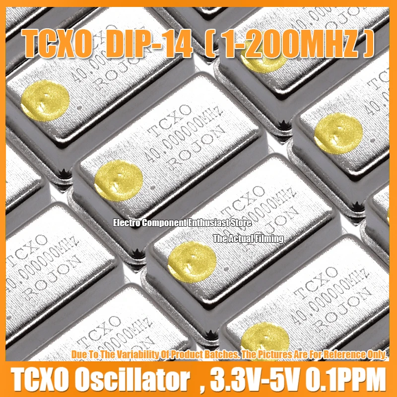 TCXO Full-Size 10M 10MHZ 10.000MHZ Rectangular Temperature Compensated Crystal Oscillator DIP-14 High Precision 3.3V-5V ±0.1PPM