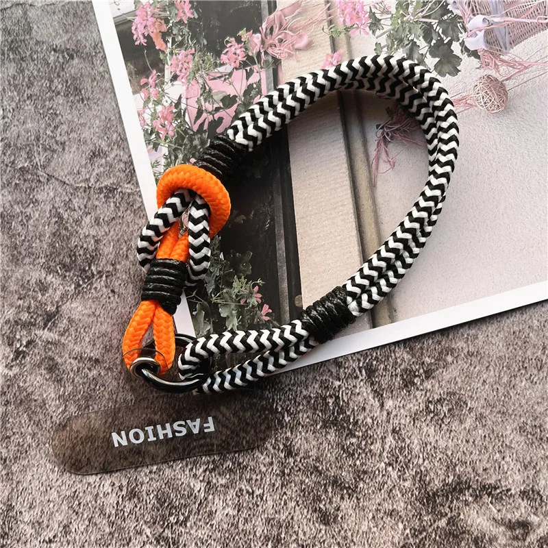 Luxury Cell Phone Charm Wrist Strap with Patch Key Lanyards