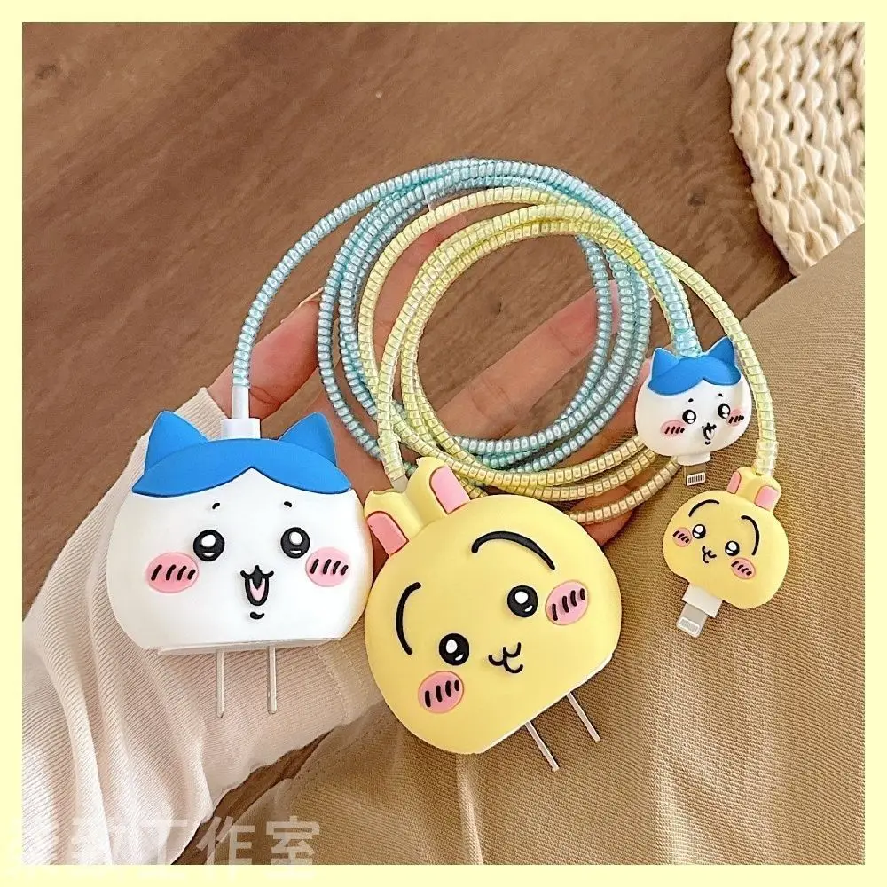 Kawaii Anime Chiikawa Charger Protective Case 20W Power Adapter Cover Anti-break Data Line Protector for IPhone Girls Cute Decor view 3