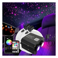 20W RGBW LED Fiber Optic Star Projector Twinkle Star Ceiling Lights Kit Cars 12V Input 0.75mm PMMA Lamp Starry Sky Headliner