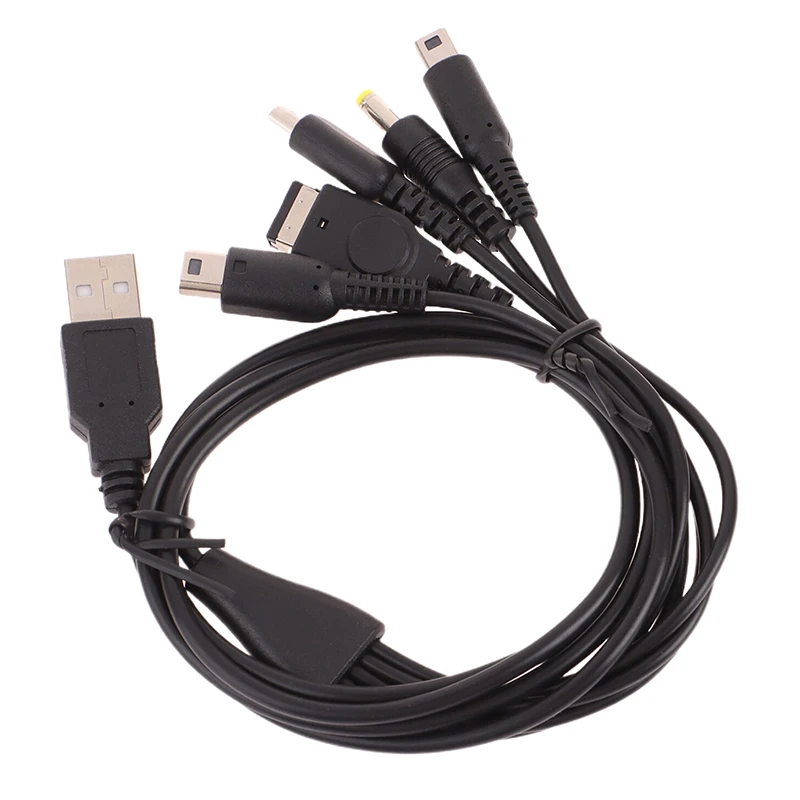 1.2M Cable Fast Charging Cable 5 In 1 USB Game Charger Cord Wire For New 3DS XL NDS Lite NDSI LL Wi I U GBA PSP