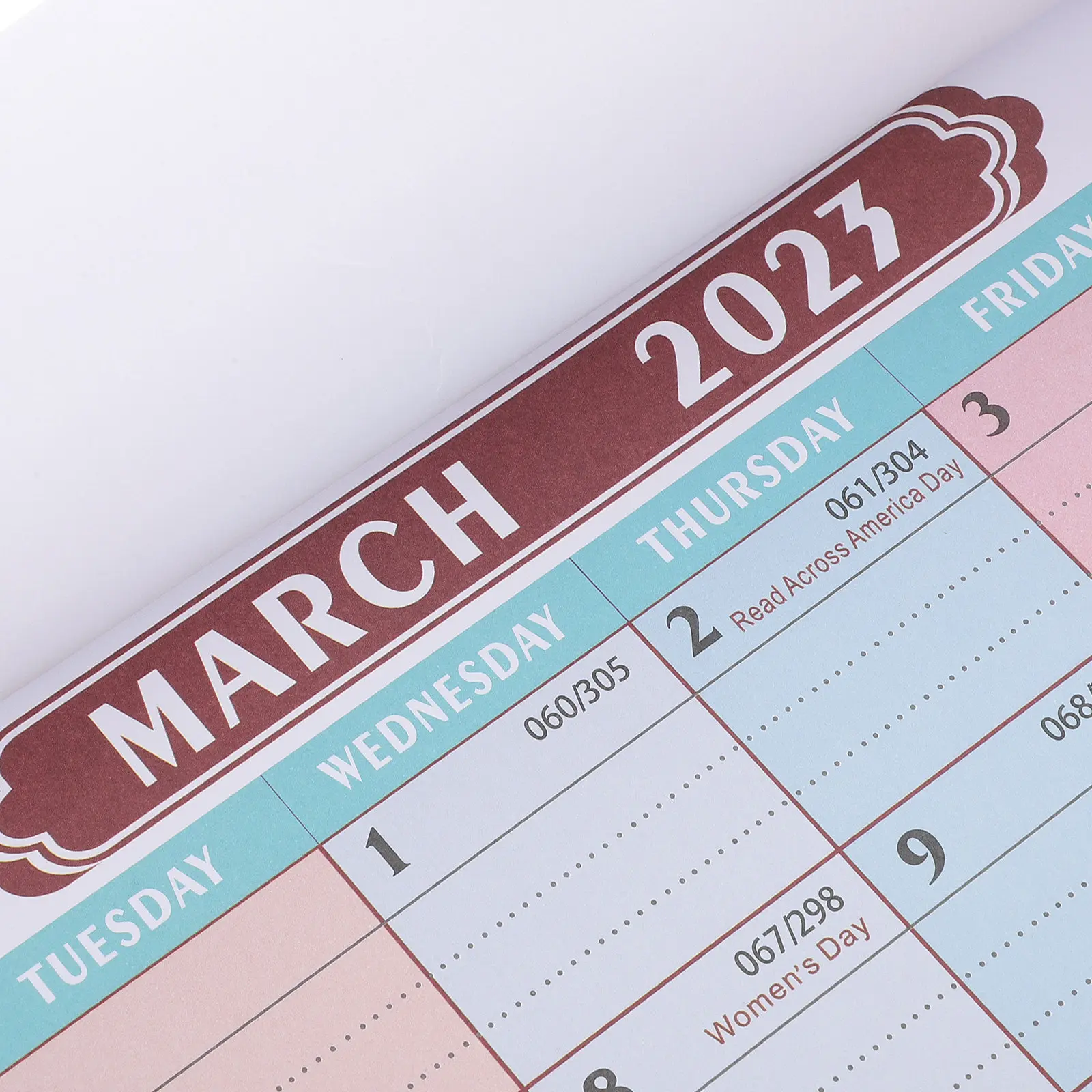 

English Hanging Calendar Household Monthly Clear Printing Thick Paper Office Classroom Multi Function Convenient Wall Calendar