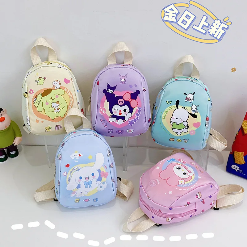 

Sanrio My Melody Pochacco School Bag Girl Heart Cartoon Cute Anime Pompompurin Cinnamoroll Backpack Large Capacity Gift for Kids