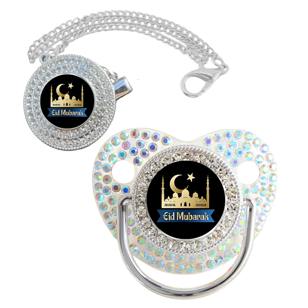 Muslin Print Baby Pacifier Clip Newborn Soother Silicone Teething Chew Toy Calm Comfort Infant Gift