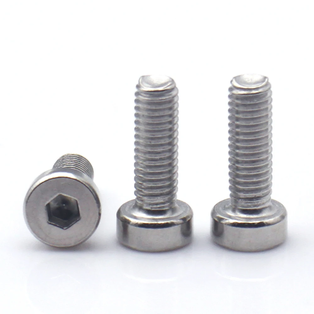 304 Stainless Steel Low Profile Thin Short Socket cylindrical cup Head Screws Hex Bolts M2-M12