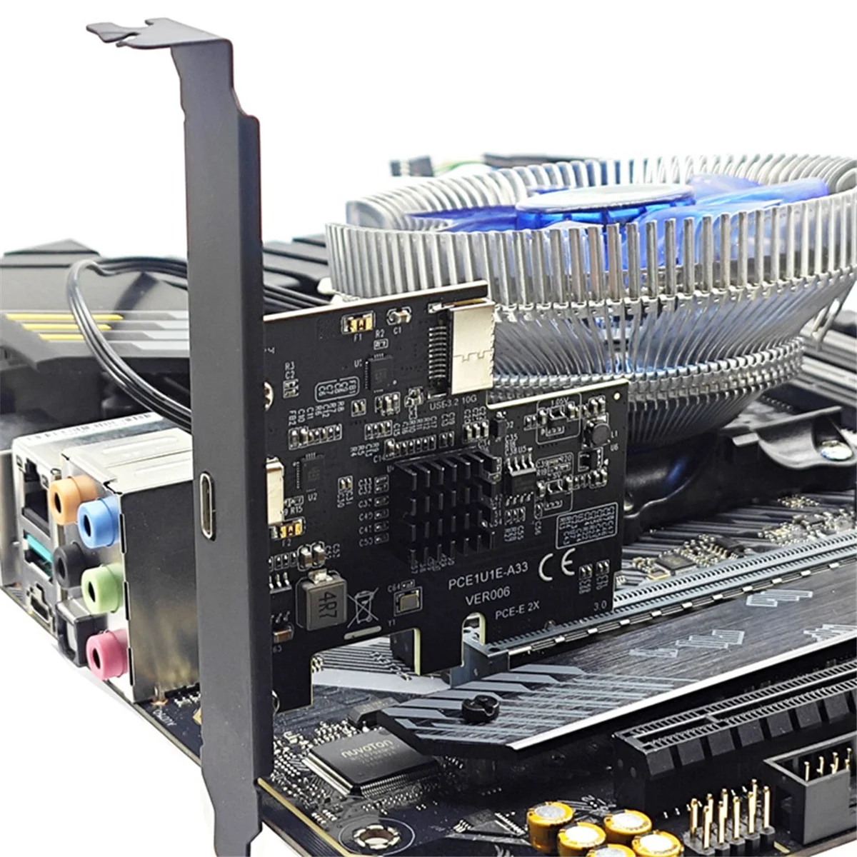 New PCI-Express X2 to Type-E + Type-C Expansion Card USB3.2 GEN2 10Gbps ASM3142 Chip PCI-E to USB-C Adapter for Desktop