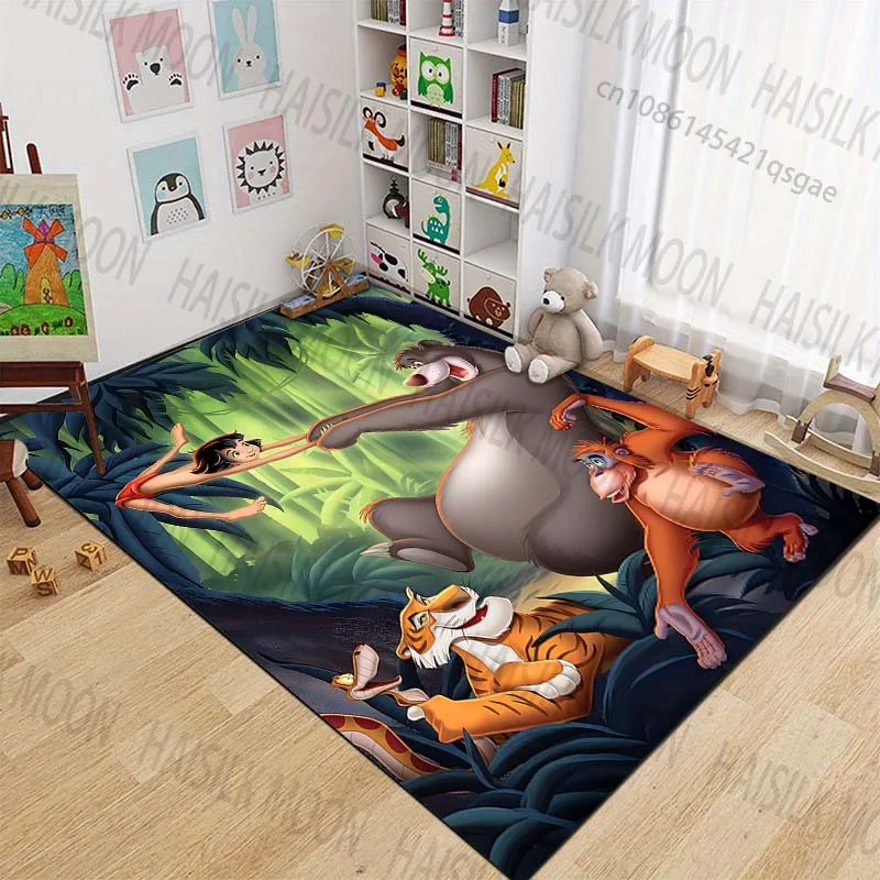 1PC Disney Jungle Book Print Cartoon Carpet Rug for Living Room Bedroom Sofa Home Decor Kids Play Area Rug Non-slip Mat